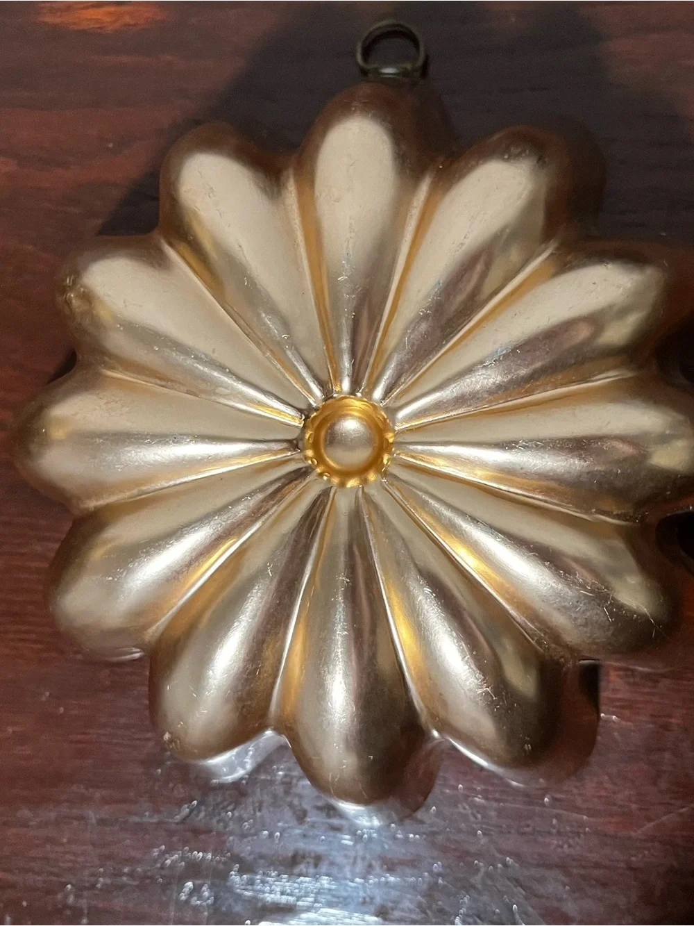 Vintage Aluminum Fluted Jello Mold Pair Scalloped Baking Molds Wall Decor